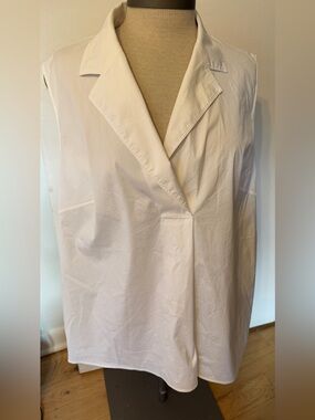 Lafayette 148 New York Sleeveless White Blazer Tunic
